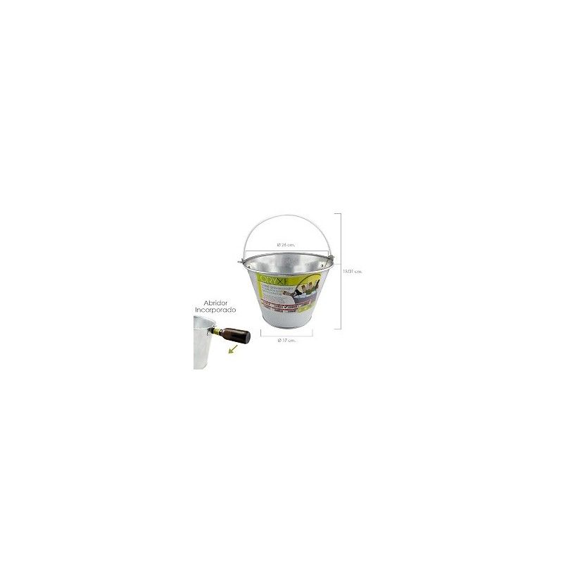 Cubo di Zinco Metallo Zincato Multi-purpose 6 Litri 26 x 17 x 19 (alt.) cm si Apre Bottiglie 05060011