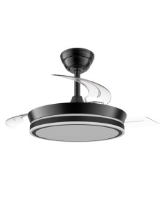 Ventilador LED aspas retráctiles Night Evo Mini Negro 39W 4550Lm CCT Dim