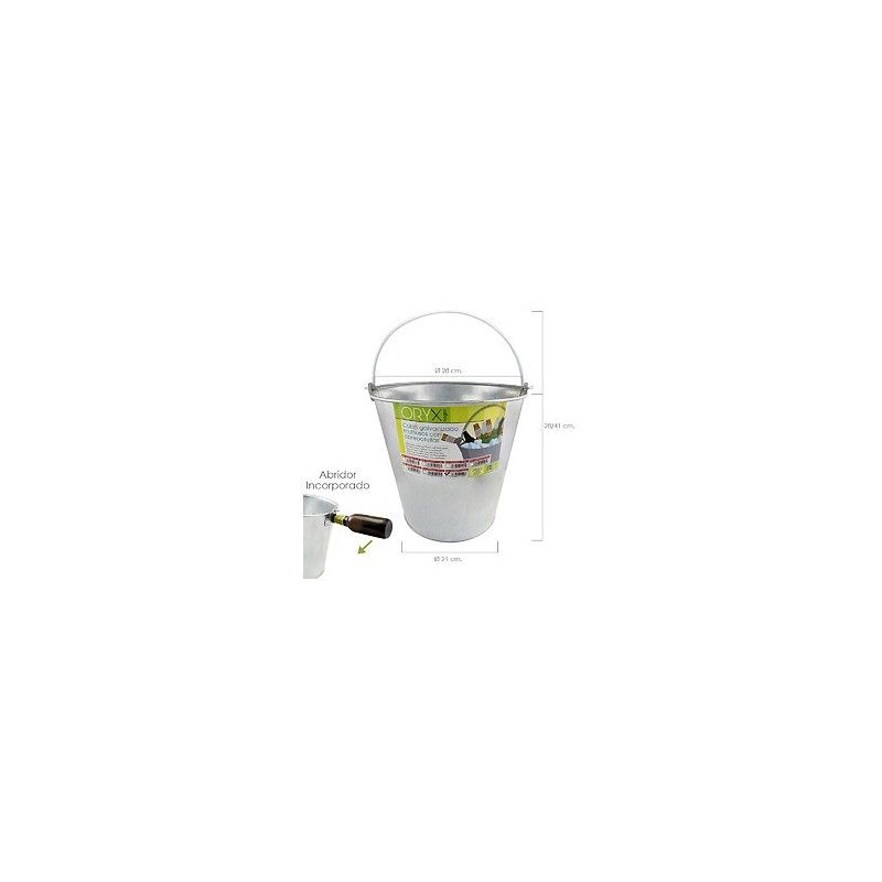 Cube de Zinc en Métal Galvanisé polyvalent de 14 Litres, 28 x 21 x 28 (alt.) cm s'Ouvre Bouteilles 05060015
