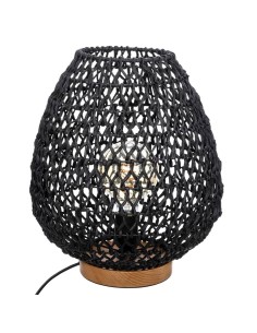 Black E27 Table Lamp with Tressé Textile Finish 30x35.5 cm