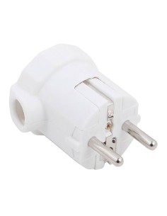 Schuko Plug 16A White with Side Outlet