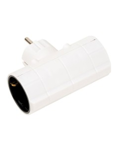 Adaptateur double entrée Schuko 16A 250V blanc