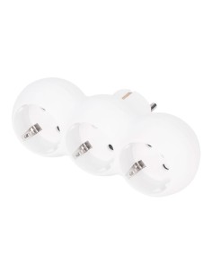Front Triple Adapter Schuko 2P+T 16A 250V White