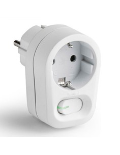 Adapter 1 Socket 2P+T Schuko with Switch IP20 White