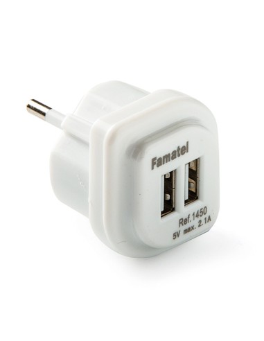 Adaptador USB branco com saída 5V 2.1A