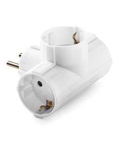 Triple Schuko Adapter 2P+T 16A 250V White Retractable