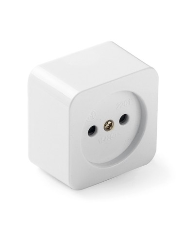 Square Surface Mount Base 16A 250V White
