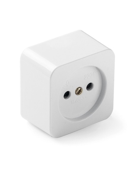 Square Surface Mount Base 16A 250V White