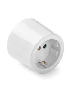 Round Surface Mount Base 16A 250V White Retractable