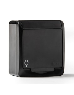 Base de tomada de corrente estanque IP44 16-250V preta