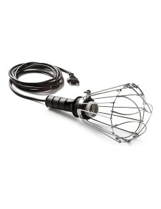 Portable lamp 200 W 250 V with black rubber handle and 5 m cable