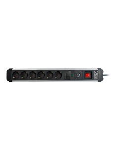 Base multipla 6 prese schuko 16a 250v con cavo 1,5m in alluminio