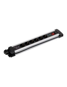 Multiple socket base 6 schuko outlets 1.5m with USB and protection