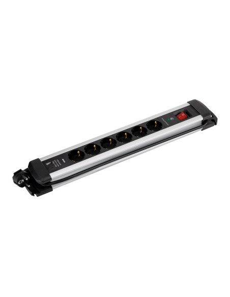 Base multiple 6 prises schuko 1,5 m avec USB et protection