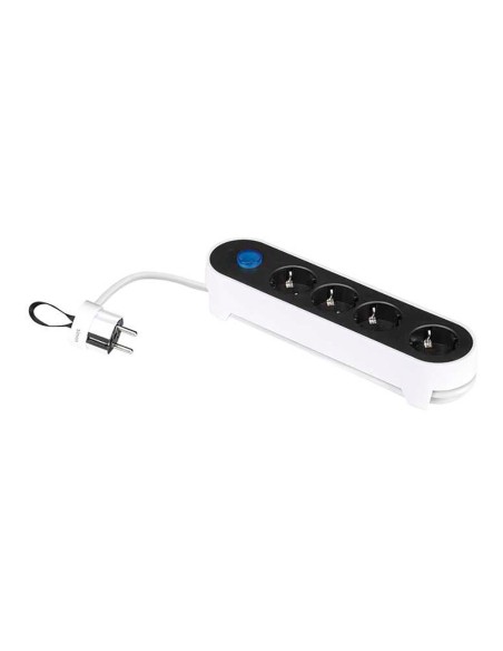 Multiple Socket Base 4 Outlets Schuko 16-250V 1.4m With White Floor Switch