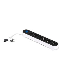 Multiple Outlet Base 6 Schuko Sockets 1.4 m White with Floor Switch
