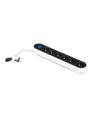 Multiple Outlet Base 6 Schuko Sockets 1.4 m White with Floor Switch