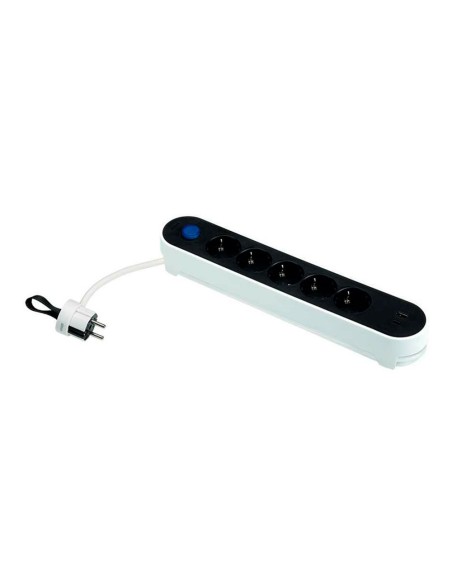 Base múltipla 5 tomadas schuko 16 a 250 v~ com usb a/c e cabo de 1,4 m