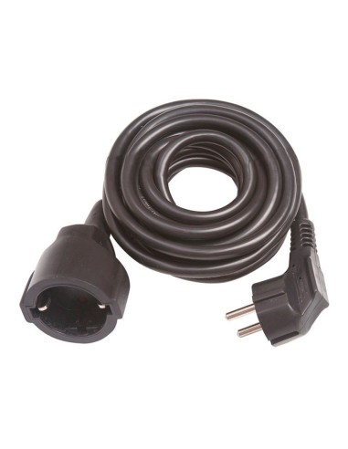 Extensor 1 tomada 250 V IP20 5 m Preto