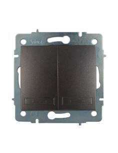 Double flush mount switch without frame 10A 250V~ graphite