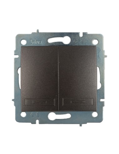 Double flush mount switch without frame 10A 250V~ graphite