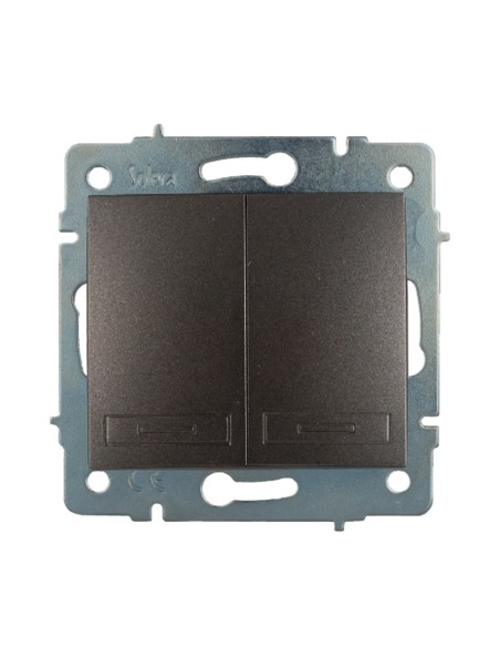 Double flush mount switch without frame 10A 250V~ graphite