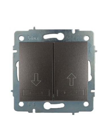 Double Embedded Push Button Without Frame 10A 250V Graphite