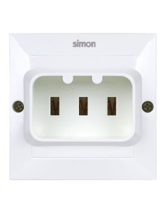 Flush Mount Bipolar Base 25 A White 81x57mm