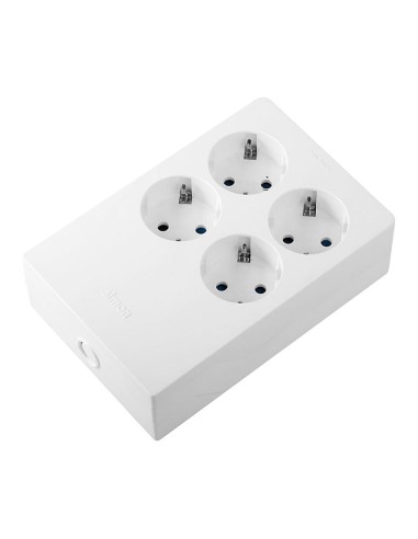 Base intégrée multiple 4 prises schuko 16A 250V blanc