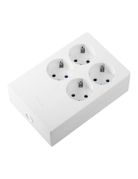 Base intégrée multiple 4 prises schuko 16A 250V blanc