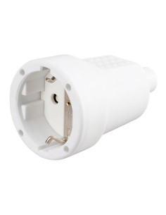 White Schuko rubber air base 16A 250V with straight outlet
