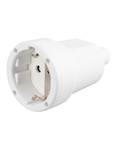 Base aerea in gomma bianca Schuko 16A 250V con uscita dritta