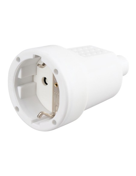 Base aerea in gomma bianca Schuko 16A 250V con uscita dritta