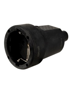 Base aerea in gomma Schuko 2P+T 16A 250V nera