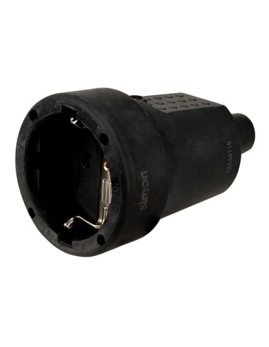 Base aerea in gomma Schuko 2P+T 16A 250V nera