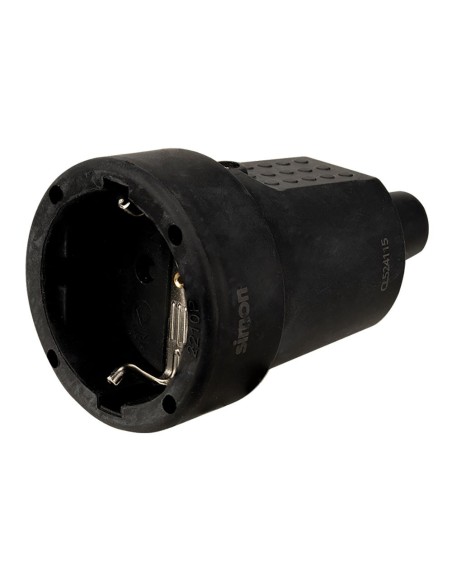 Base aerea in gomma Schuko 2P+T 16A 250V nera