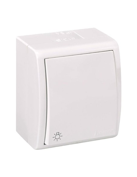 Bouton poussoir surface 10ax 250v~ IP54 blanc
