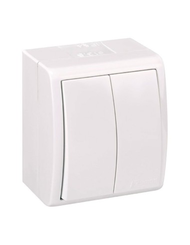 Interrupteur double surface 10ax 250v ip54 blanc