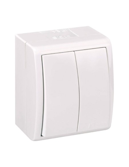Interrupteur double surface 10ax 250v ip54 blanc