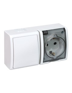 Base de surface schuko blanche ip54 16a