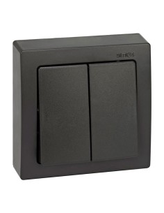 Surface Double Switch 10ax 250v~ Graphite 75x75mm