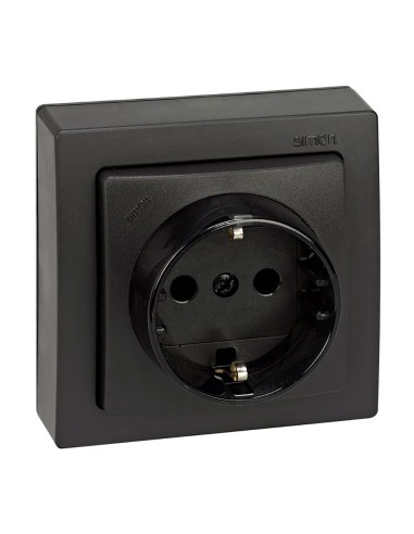 Base de surface Schuko 2P+T 16A 250V IP20 75x75 mm grise