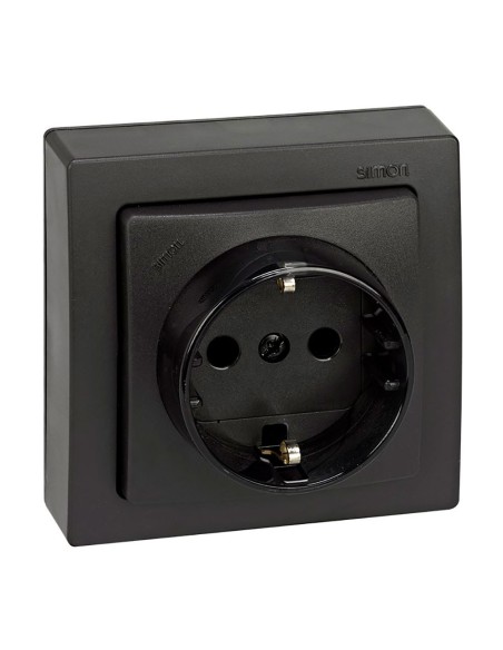 Base de surface Schuko 2P+T 16A 250V IP20 75x75 mm grise