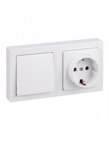 Retractable surface base Schuko 2P+T 16A IP20 white