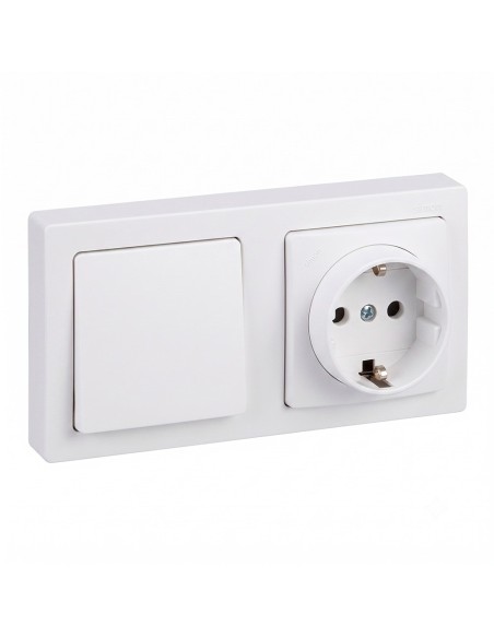Retractable surface base Schuko 2P+T 16A IP20 white