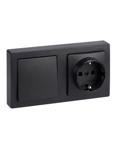 Surface Mount Schuko 2P+T Base with 16A 250V Switch IP20...