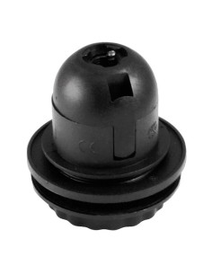 Porta-lampada in plastica termoformabile nero E27 con vite e guarnizione