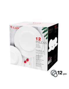 Classic White Dinnerware Set 12 Pieces Diameter 26.5 cm