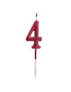 Bright Red LED Number 4 Signaling Candle