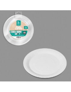 Runder weißer Karton-Topf 18 cm, 12 Stück